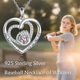 thumbnail image 6 of Baseball Necklace 925 Sterling Silver Baseball Pendant Necklace Baseball Jewelry Gift for Women, 6 of 6