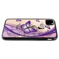 thumbnail image 5 of FINCIBO Slim TPU Bumper + Clear Hard Back Cover for Apple iPhone 11 Pro 5.8" 2019, Clear Pink Purple Butterfly, 5 of 7