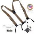 thumbnail image 2 of Hold-Up Brand Tan and Taupe Jacquard Double-ups Y-back Suspenders with Patented Black No-slip Clips, 2 of 4