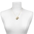 thumbnail image 2 of Delight Jewelry Silver-tone Domed Music - Guitar - Large Goldtone Crystal Initial - B - Charm Necklace, 17.5"+2", 2 of 4