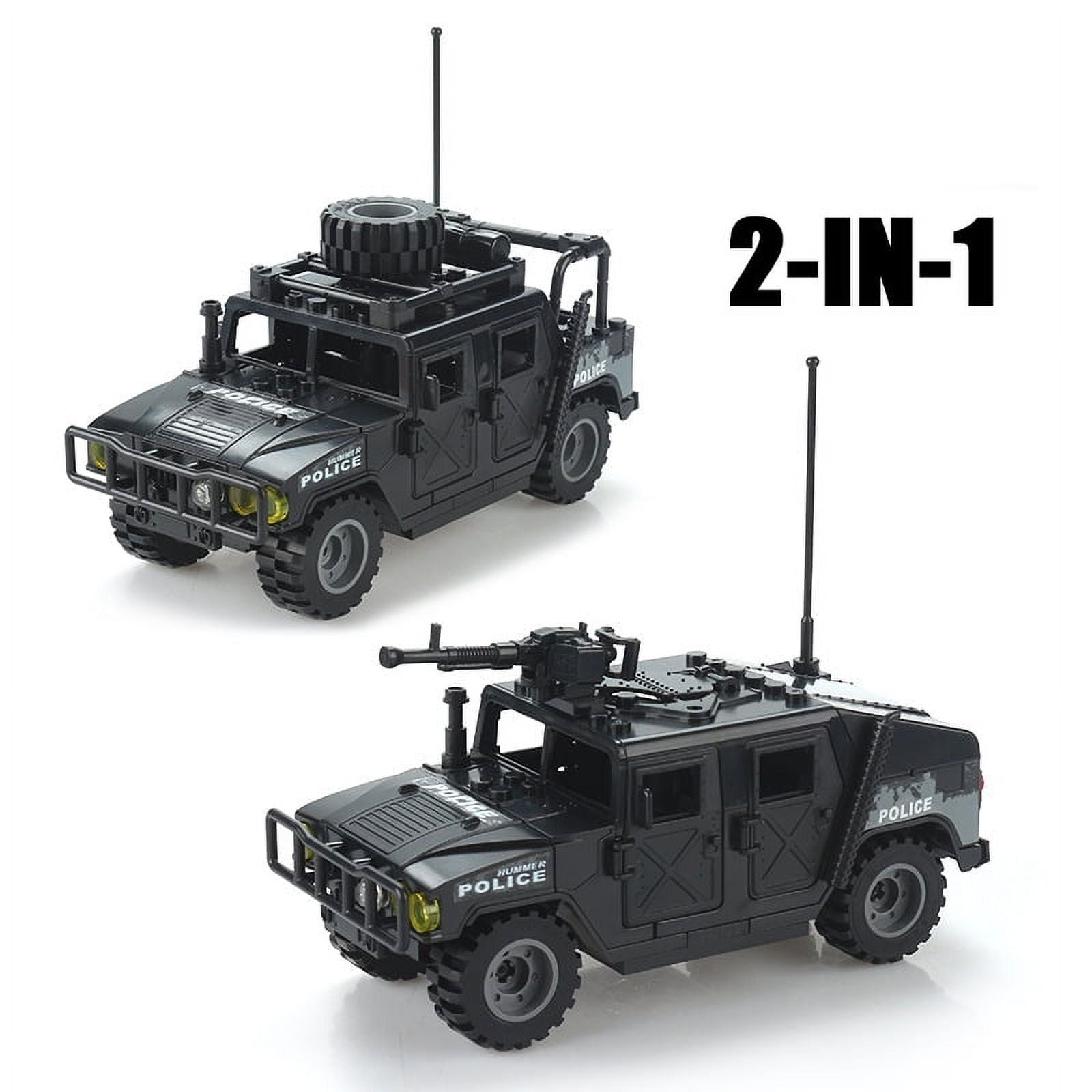 TBS Assault Team Military Hummer Jeep Armored Vehicle Building Block Model Army Mini Soldier Transport Chariot Toys Kit Gift