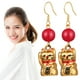 thumbnail image 1 of KAKOWELY par de pendientes colgantes de gato, de metal, con forma de gato, para mujer, de la suerte, joyería de gato., 1 of 4