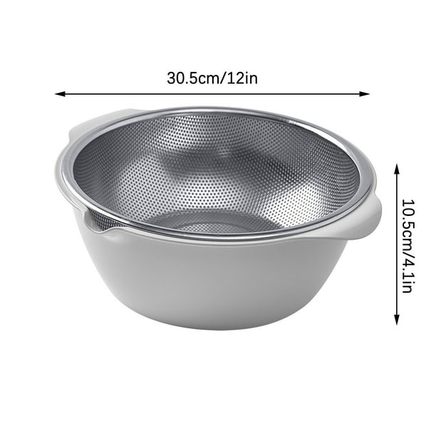 Suministros de cocina, colador microporoso de acero inoxidable 304 con asa, juego de colador microporoso para lavar arroz, verduras y escurrir pasta cocida.