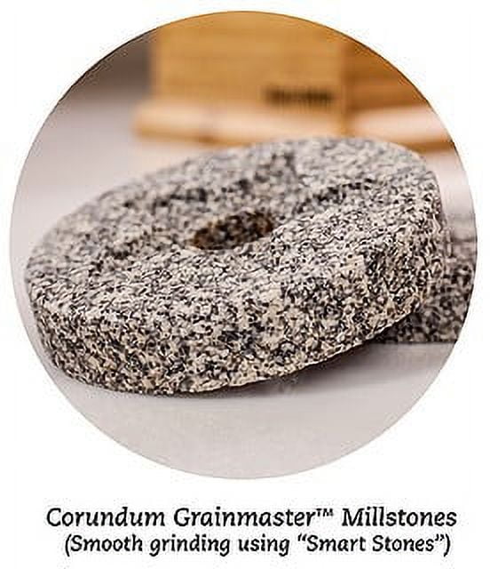 NutriMill Harvest Grain Mill - Corundum Millstones Electric w/ Gold Trim