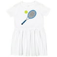 thumbnail image 3 of Inktastic Blue Tennis Racket and Ball Girls Toddler Dress, 3 of 5