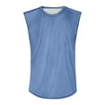 thumbnail image 3 of BRDFRL Sleeveless Shirts for Men Vintage Crew Neck Gym Tops Blue XL, 3 of 5