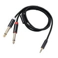 thumbnail image 1 of 3.5 to 6.35 Audio Cable Good Contact Cable with Dual Performance Easy to Apply Adapter Wire Aluminum Alloy Shell Strong Tensile Resistance 2M, 1 of 6