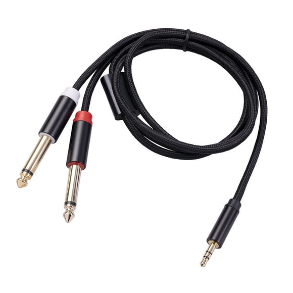 3.5 to 6.35 Audio Cable Good Contact Cable with Dual Performance Easy to Apply Adapter Wire Aluminum Alloy Shell Strong Tensile Resistance 2M