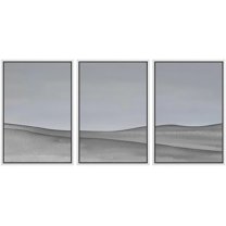 IDEA4WALL Framed Canvas Print Wall Art Set Pastel Watercolor Minimal Mountain Landscape Nature Abstract Art Contemporary Decorative for Living Room, Bedroom, Office - 24"x36"x3 White