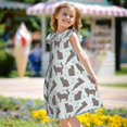 Girls Nightgowns Elegant Cute Cartoon Cat Short Sleeves Dress Girls