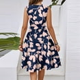thumbnail image 5 of Dresses For Women 2025 Elegant Classy, Floral Casual V Neck Sleeveless Tunic Tank Dress Cocktail Wedding Guest Beach Vacation Sundress Long Dresses Red Athletic Dresses Casual (L, Dark Blue) ZMTing, 5 of 5