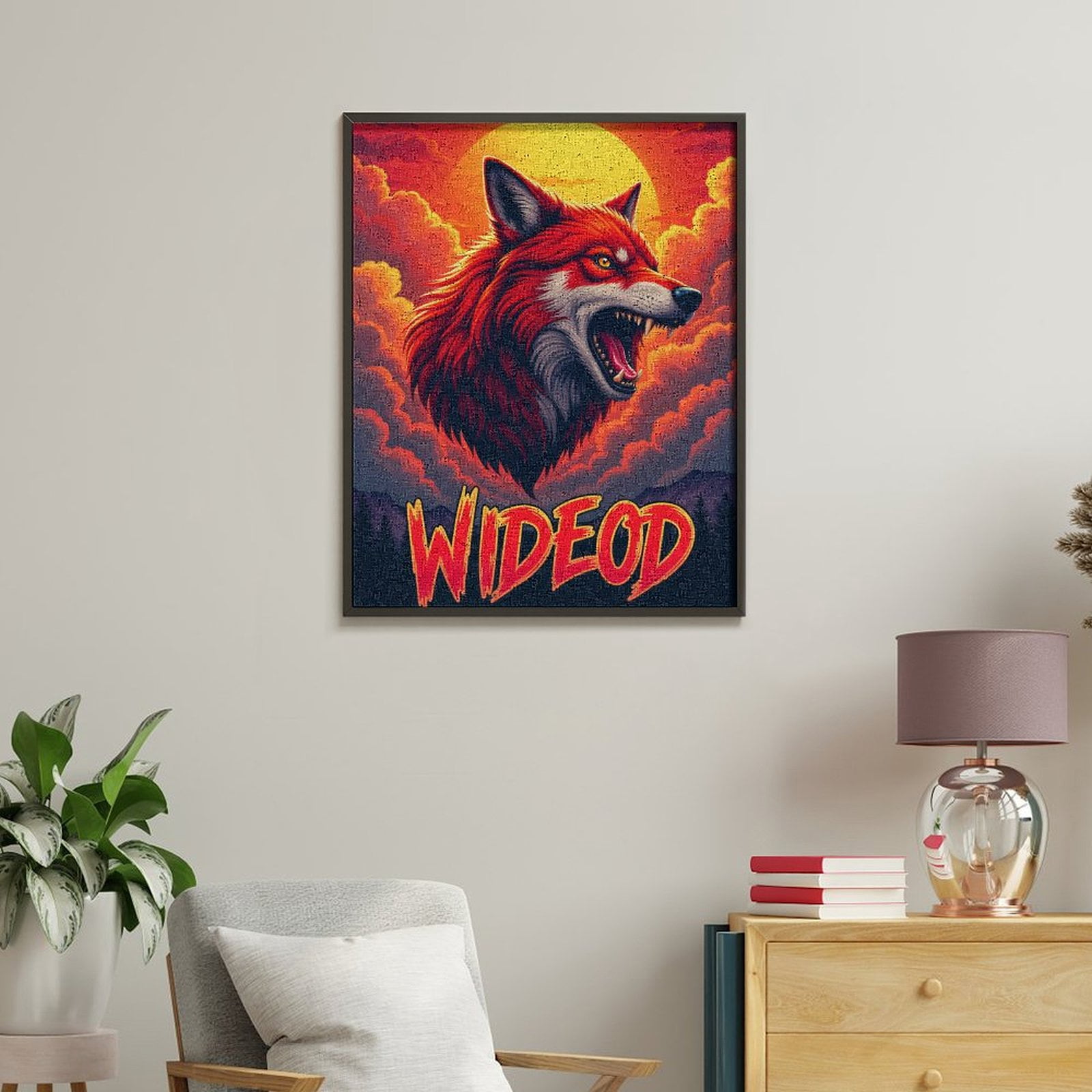Paint By Numbers Kit for Adults Beginner - DIY Wild Sunset Wolf Fierce Art Piece Canvas Painting Kits for Adults, Frameless Paint By Number for Adults for Home Wall Decor 16x20 Inch