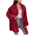 thumbnail image 4 of Men Hooded Cardigan Oversized Fuzzy Fleece Blanket Hoodie Jacket Plush Sherpa Winter Fall Coat Soft Outerwear, 4 of 7