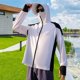 thumbnail image 2 of Camisa de protección solar con capucha para hombre, camisa de refrigeración con capucha de verano para montaña y escalada en roca, pesca, uso diario L con Negro, 2 of 8