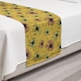 thumbnail image 2 of Vintage Bed Runner, Love Flowers on Dots in Faded Colors, Decorative Accent Bedding Scarf for Hotels Homes and Guestrooms, Twin, Dark Yellow Multicolor, by Ambesonne, 2 of 2