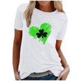 thumbnail image 2 of Spring Saving GaThRRgYP Womens Tops Fall Clothes Sales,Womens St. Patrick's Day Print Round Neck Pullover Tops Casual Short Sleeve T-shirt, 2 of 6