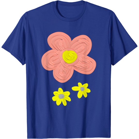 Pink and Yellow Flower Paint Art Colorful Natural Blossom T-Shirt