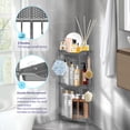 thumbnail image 2 of AGORKI Corner Shower Caddy: 3 Tier Corner Shelf Organizer, Floor Standing Shower Caddy for Bathroom, Rest Room, Gray, 2 of 5