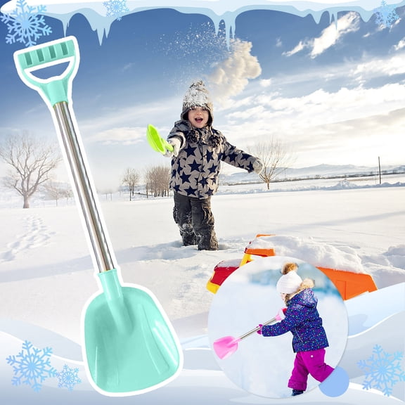 LAMDAWE SnowShovel with Stainless Steel Handle,20.47 Inch Digging Sand Playing Beach SnowShovel for Garden Car Camping,Comfortable D Grip Sturdy Beach Playing Shovel Outdoor Winter Play Tool