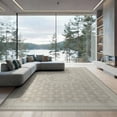 thumbnail image 2 of ODIKA 8'x10' Washable Area Rug Entry Grey Symmetrical Border Featuring Dotted Motifs Entryway for Dining Room, Large Office, Lounge, Non-Slip Chair-Friendly Mat, 2 of 7