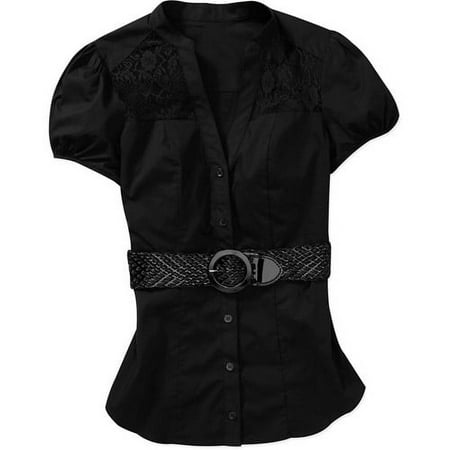 Susie Rose Juniors Plus Woven Tunic w/ Belt