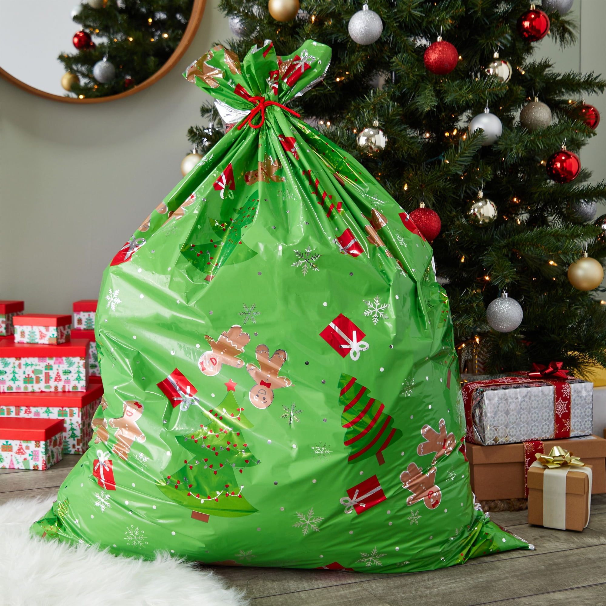 Plastic christmas gift bags sale