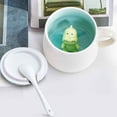 thumbnail image 2 of Taza apta para lavavajillas, taza de café de cerámica Happy Coffee Time con animal 3D en el interior, cerámica de alta calidad hecha a mano para cafeterías, librerías, bares, restaurantes, regalos, 2 of 5