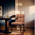 thumbnail image 2 of Meridian Furniture Adrian Cognac Vegan Leather Dining Side Chair (Set of 2), 2 of 11