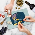 thumbnail image 5 of Mermaid Cutting Board, I Love Sea Theme Cartoon Girl with Long Pink Hair Stars and Moon, Decorative Tempered Glass Cutting and Serving Board, Small Size, Blue Pink Yellow, by Ambesonne, 5 of 5