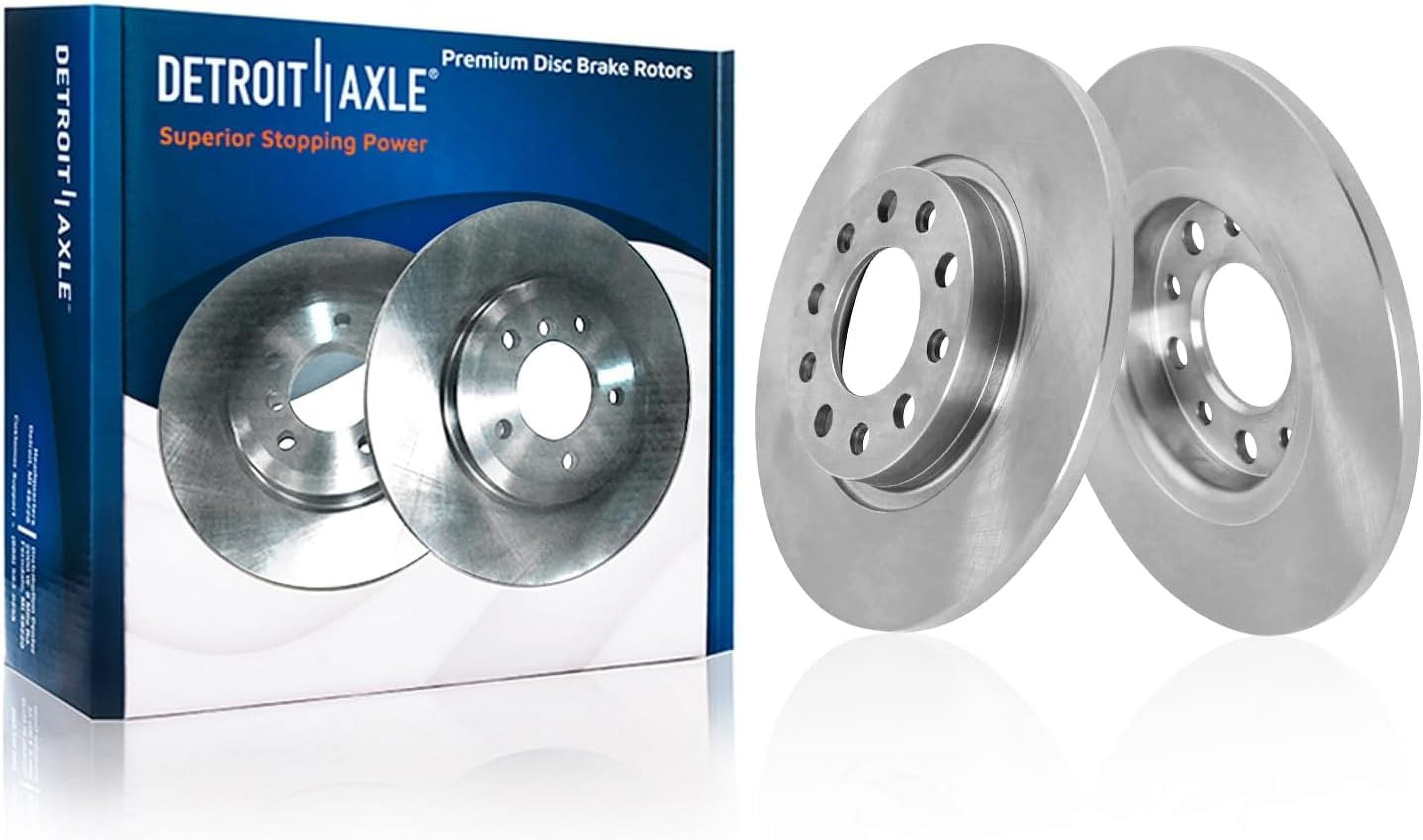 Detroit Axle - 8pc Brake Kit for 2014-2022 Jeep Cherokee, 2015 2016 2017 2018 2019 2020 2021 Disc Brakes Rotors Ceramic Brake Pads Replacement : 12.99" inch Front and 10.95" inch Rear Rotor