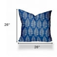 thumbnail image 3 of HomeRoots 26" X 26" Blue And White Zippered Tropical Throw Indoor Outdoor Pillow Cover, 3 of 5