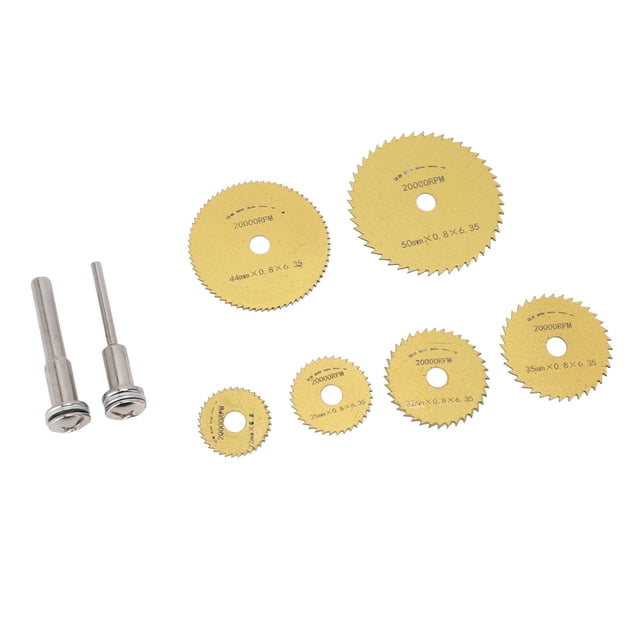 HSS Saw Blade, Easy To Use Mini Incisive HSS Cutting Disc Set Ultra Thin 8Pcs Gold For Plastic For Non Metallic Materials