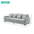 thumbnail image 5 of Royard Oaktree Sofa Couch with Armrest Pockets and 4 Pillows, Comfy 4-seater Sofa with Thick Cushions, Minimalist Style Linen Fabric Couches for Living Room, Apartment, Office, Light Grey, 5 of 7