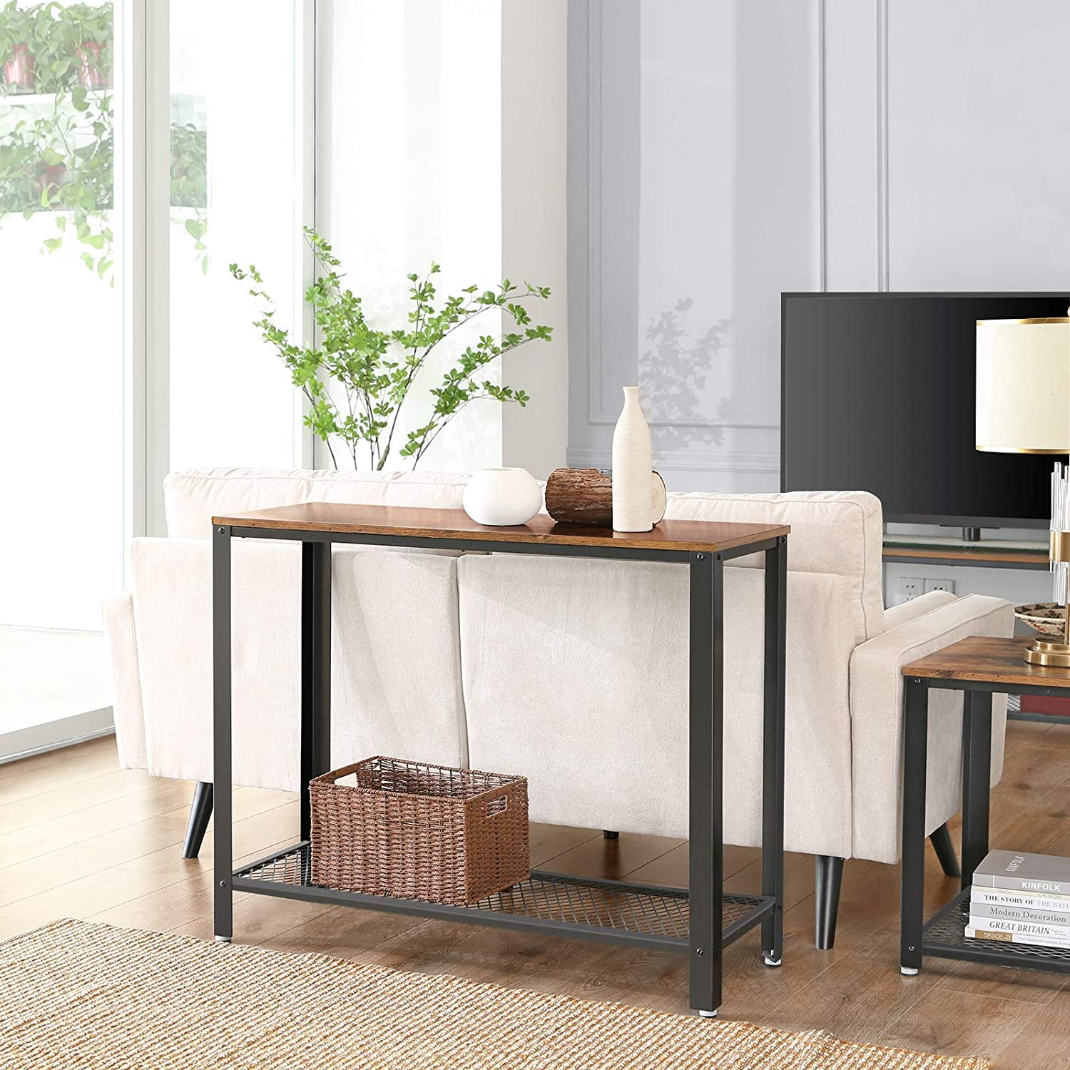 Vasagle Console Table with Storage Shelf, Vintage Entryway Sofa Tables
