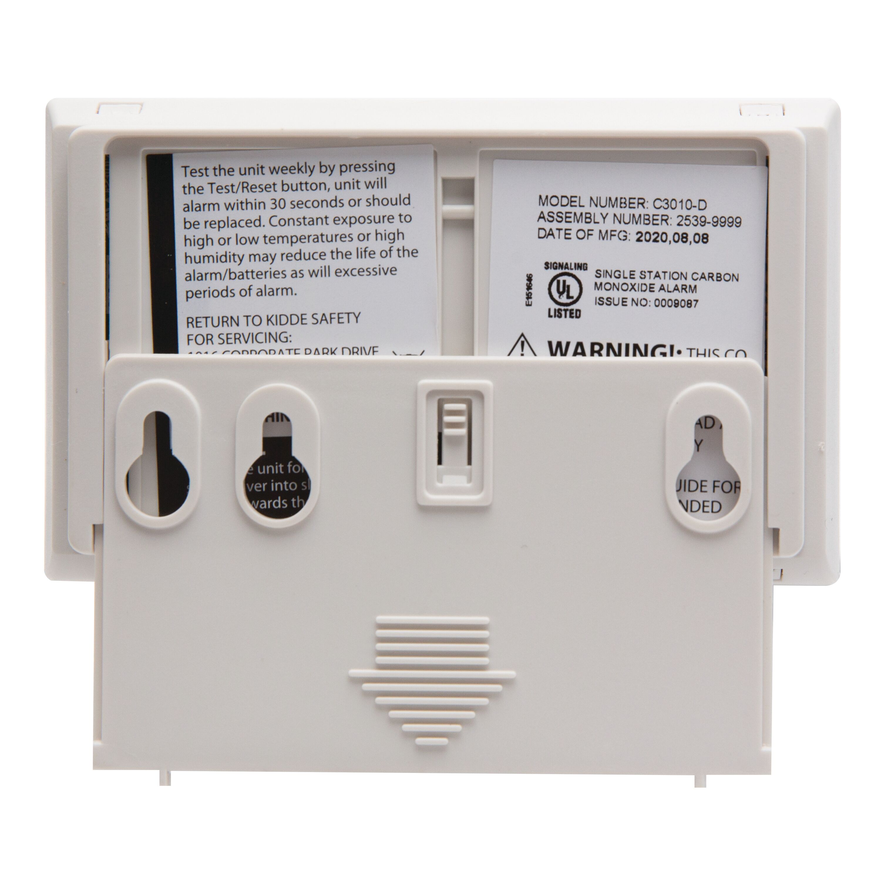 Kidde C3010D Carbon Monoxide Detector with Digital Display and 10Year