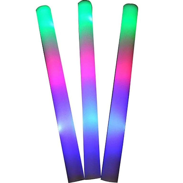 Chumia 30 Pcs Glow LED Foam Sticks Bulk 18.5 Large Light up Glow Sticks  Battery Powered Glow in the Dark Party Supplies for Wedding Raves Carnival