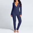 thumbnail image 1 of Mialoley Combinaison de Sommeil pour Femmes Manches Longues Col en V Imprimé Pyjama de Noël, 1 of 3