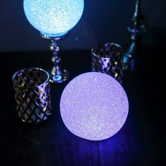 Efavormart Set of 2 - 6" Color Changing Portable Led Ball Lights - Battery Operated Led Orbs Crystal Effect - Perfect for Wedding Party Decor, Backdrops, Wedding Receptions, Birthday Bashes