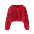 thumbnail image 4 of Hotiary 9M-7Y Toddler Girls Open Front Knit Cardigan Sweater Baby Kids Long Sleeve Bolero Shrug Dress Up Cropped Jacket Tops, 4 of 6