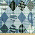 thumbnail image 2 of Ambesonne Blue Fabric by the Yard Upholstery, Diamond Shaped Patchworks, 1 Yard, Blue Black, 2 of 5