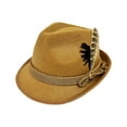 thumbnail image 1 of Sombrero Homburg para hombre con banda de plumas, tocado decorativo de moda para carnaval Plumas negras, 1 of 9