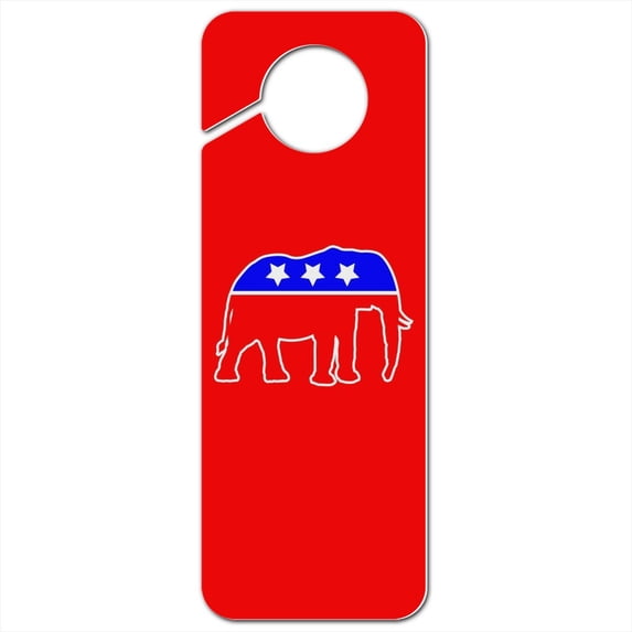 Republican Elephant GOP Conservative America Political Party Plastic Door Knob Hanger Sign