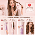 thumbnail image 3 of JUUTREN Automatic Curling Iron 1 Inch Hair Curler, Rotating Wand Curling Iron for Waves, Beach Curls & Hair Waver, Dual Voltage 110-240V, 4 Heat Settings 320℉-430℉, Hair Wand Auto Shut Off, Pink, 3 of 7