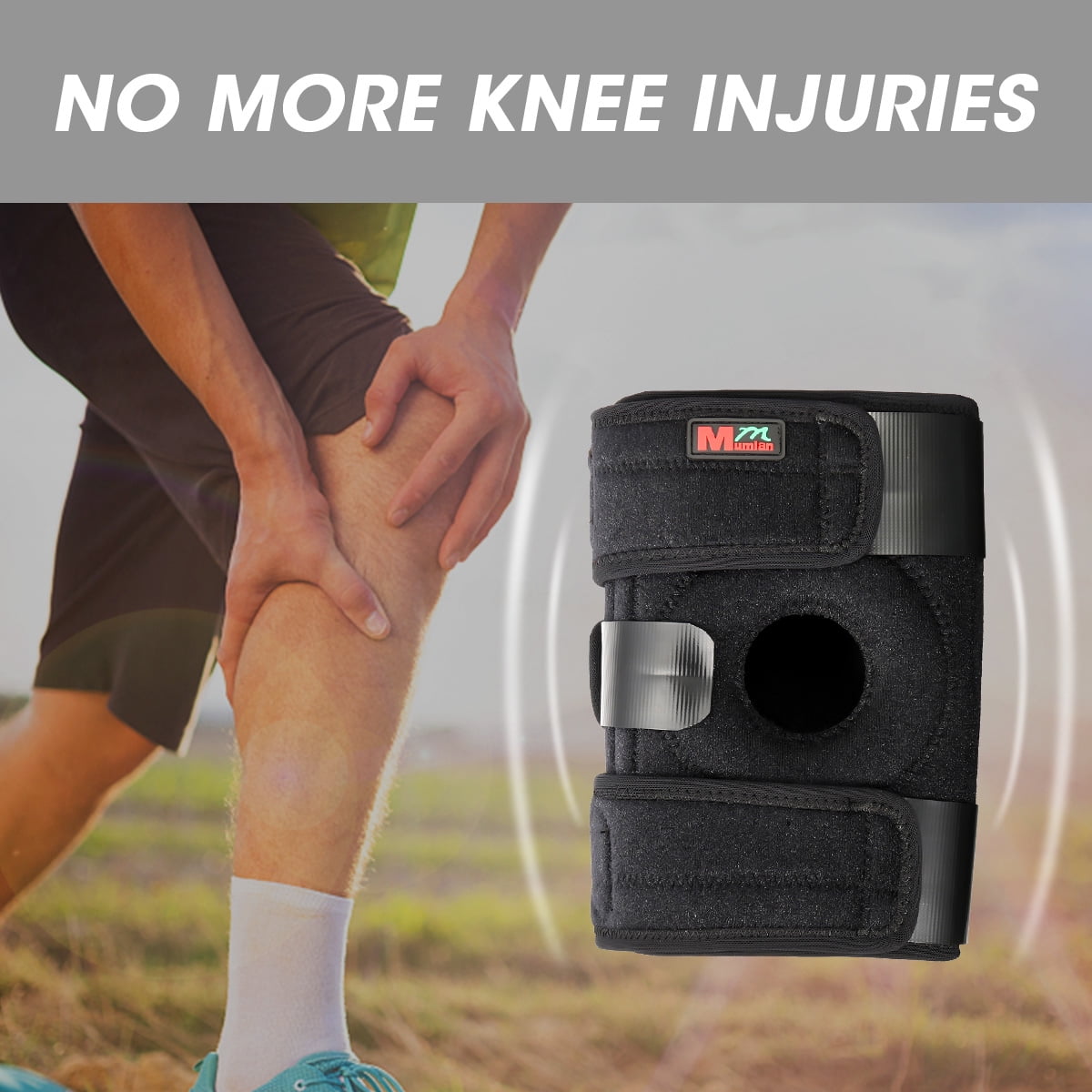 4 Springs Support Knee Sleeve, Single Knee Wraps Braces for Pain Relief