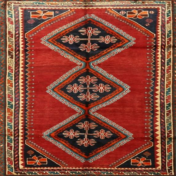 Ahgly Company Indoor Square Traditional Wood Brown Area Rugs, 7' Square