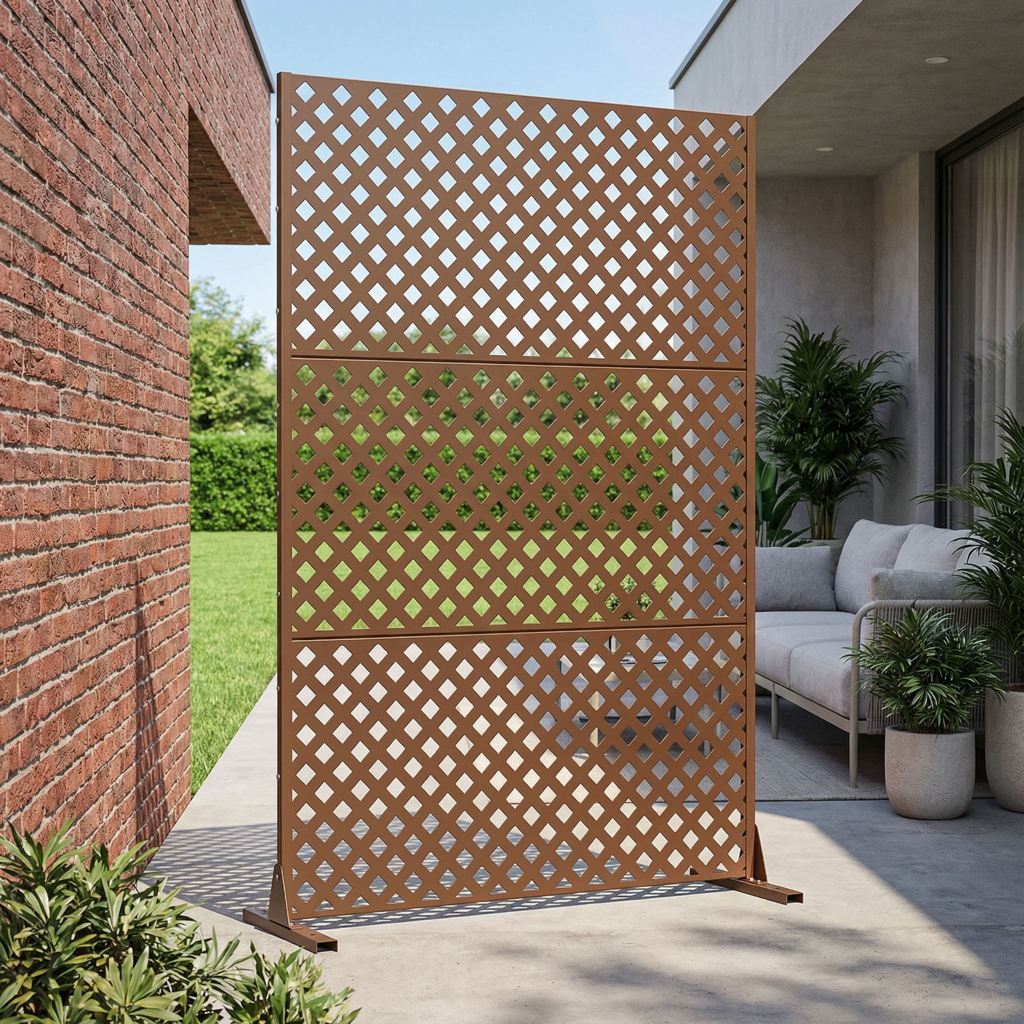MAYEERTY 3 Panels Outdoor Privacy Screen, Metal Decorative Privacy Fence, Privacy Panel for Patio, Balcony, Backyard, Garden