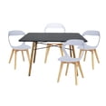thumbnail image 1 of Set de Comedor Mesa Rectangular Oslo Negro y 4 Sillas Moura Blanco, 1 of 7