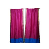 Mogul 2 Magenta Curtains Rod Pocket Sari Curtains Panels Boho Indi Gypsy Home Decor Interiors 96 inch