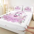 thumbnail image 4 of Manfei Halloween Bow Ghost Bed Sheets 4-Piece, Cute Rose Flower Pumpkin Full Size Sheets, Pink White,1 Fitted Sheet, 1 Flat Sheet and 2 Pillowcases, 4 of 5