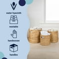 thumbnail image 5 of happimess Avery Bohemian Cottage Hand-Woven Hyacinth Cylinder Nesting Baskets with Handles, Natural (Set of 3), BSK2011A-3SET, 5 of 7